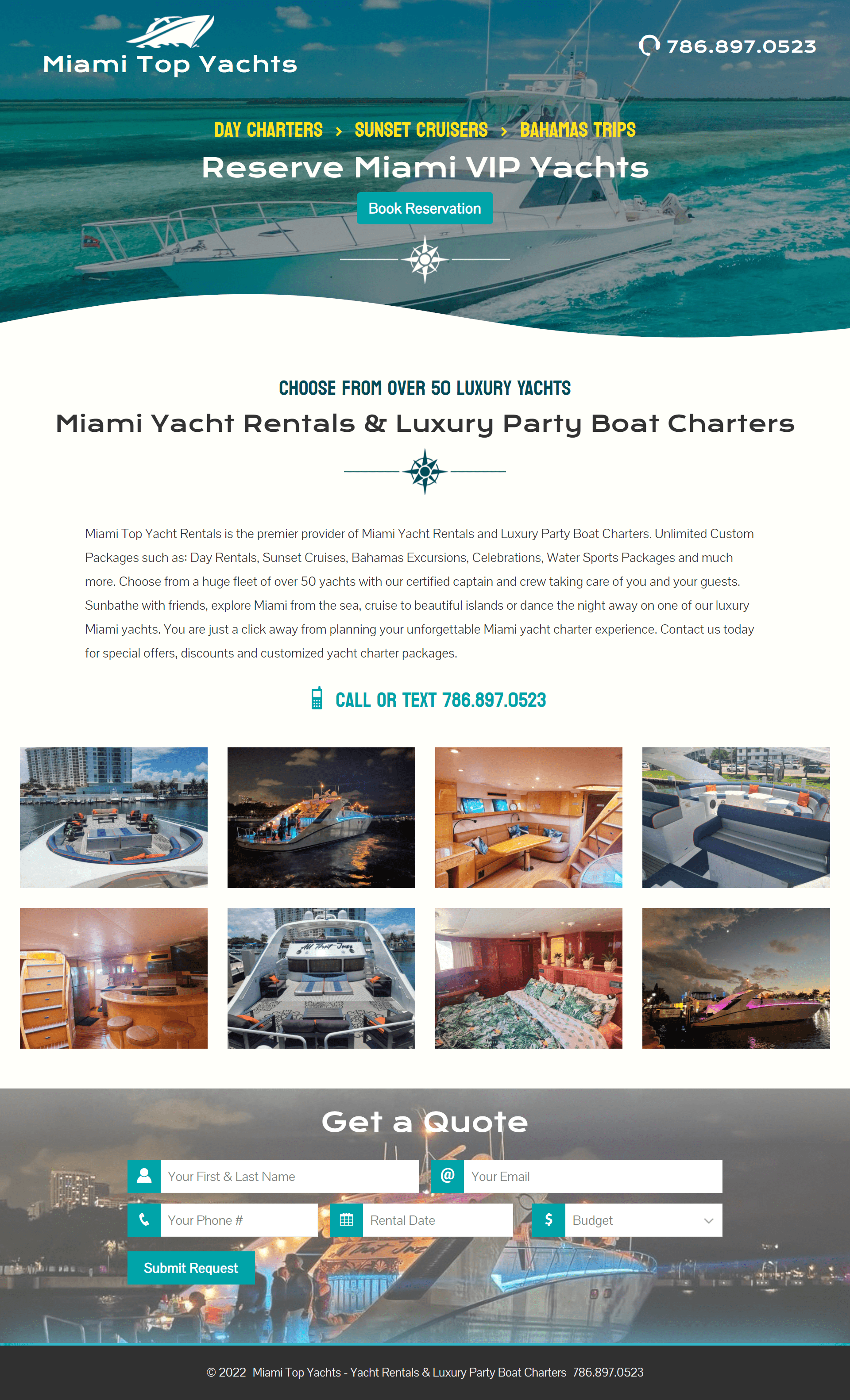 Miami Top Yachts website by Jesse The Web Guy
